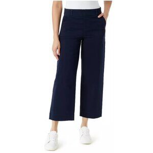 GV Shape Effect High Rise Wide Leg Crop Navy Blue Chino Pants 8 (32x25.5) NWT